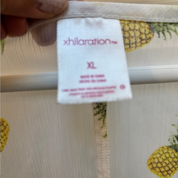 Xhilaration Pineapple Print Sheer Cover-Up - Picture 4 of 5